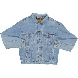 Vintage Levi's Trucker Lining Light Wash Rock Grunge Work Denim Jean Jacket